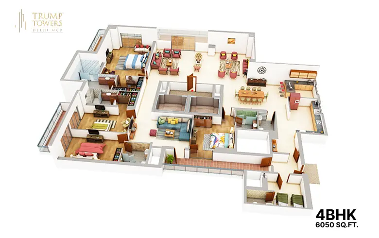 Trump tower gurgaon 4 BHK Duplex Floor Plan
