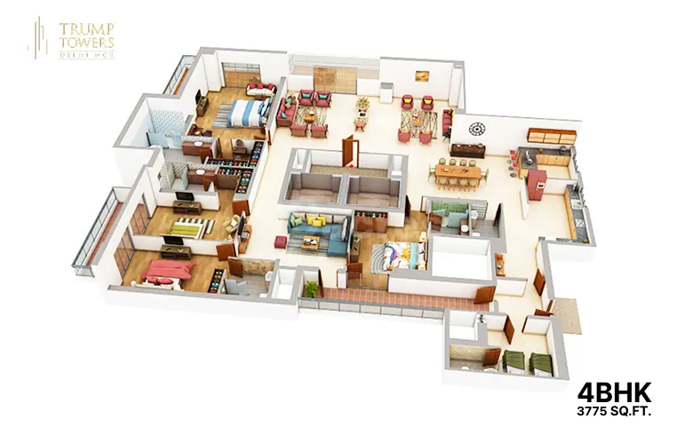 Trump tower gurgaon 4 BHK Floor Plan Type 1